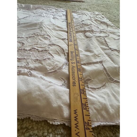 Simply Shabby Chic Pink Embroidered 24” Pillow Sham case Cotton euro Vintage - Picture 15 of 15